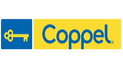Coppel logo with blue key icon and yellow background