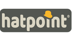 Hatpoint logo with a yellow hat on a gray background