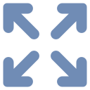 Four blue arrows pointing in different directions on a white background